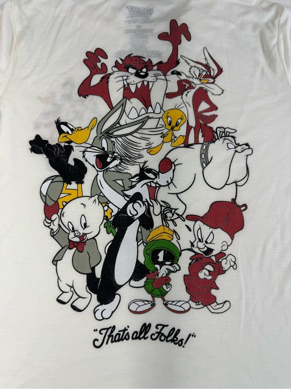 Warner Bros. White Looney Tunes Logo Tee with Pink Accent - Picture 5 of 5